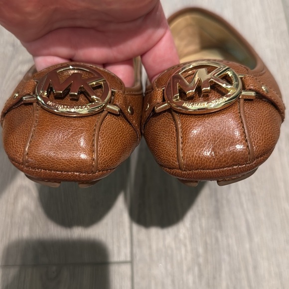 Michael Kors Brown Leather Flats with Signature MK Logo Size 7.5 - Picture 7 of 7